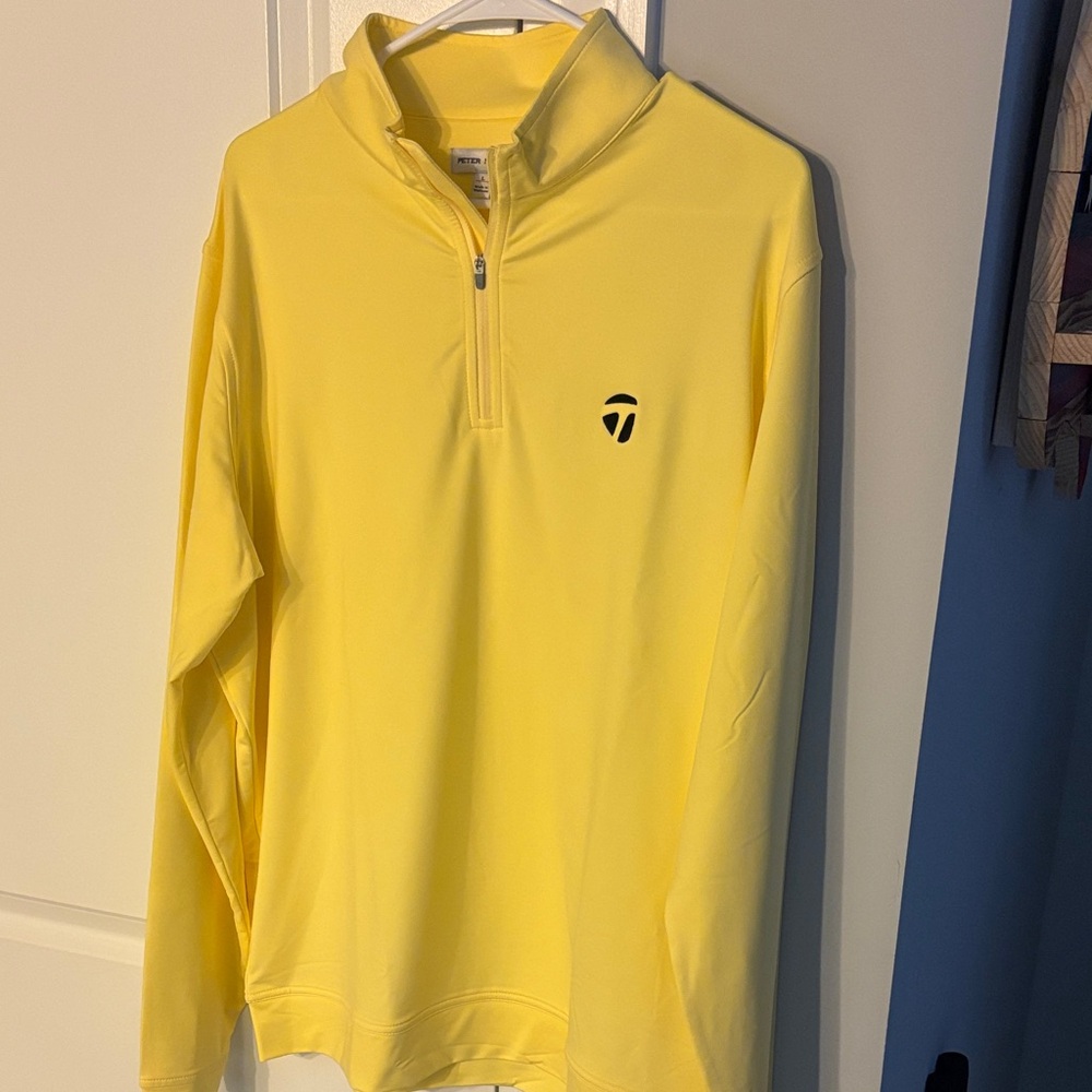 Peter Millar Light Yellow Quarter-Zip Pullover